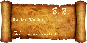 Berky Nándor névjegykártya