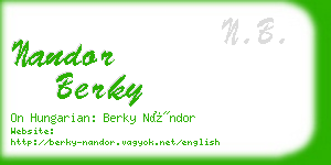 nandor berky business card